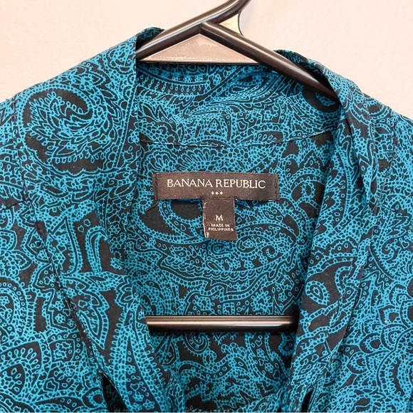 Banana Republic Factory Tie Neck Paisley Blouse - Picture 2 of 5